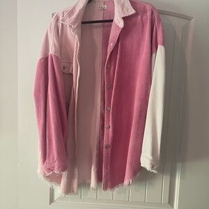 POL Pink and White Corduroy Shirt